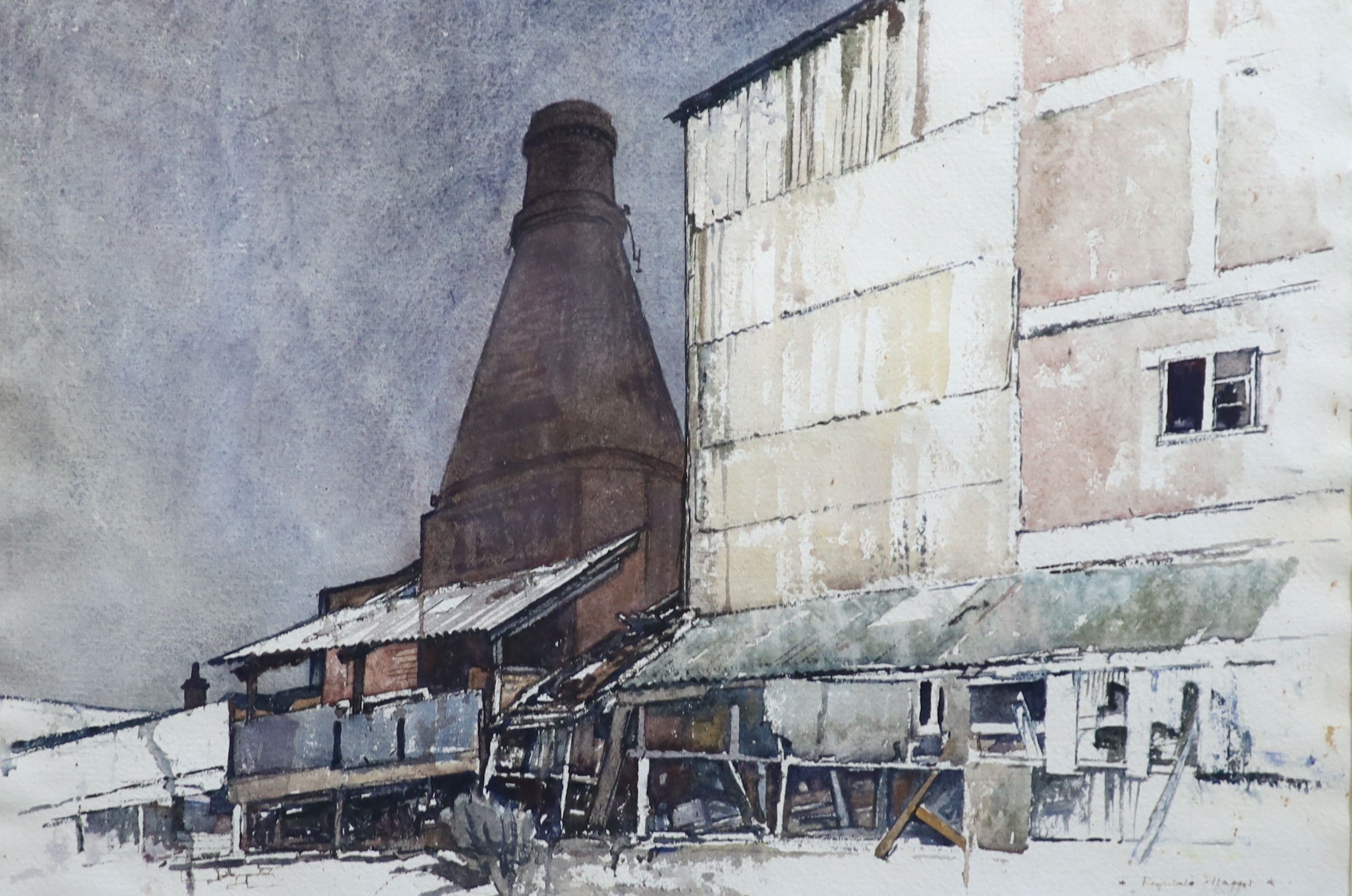 Reginald George Haggar (1905-1988), Study of a potteries, watercolour, 38 x 56cm